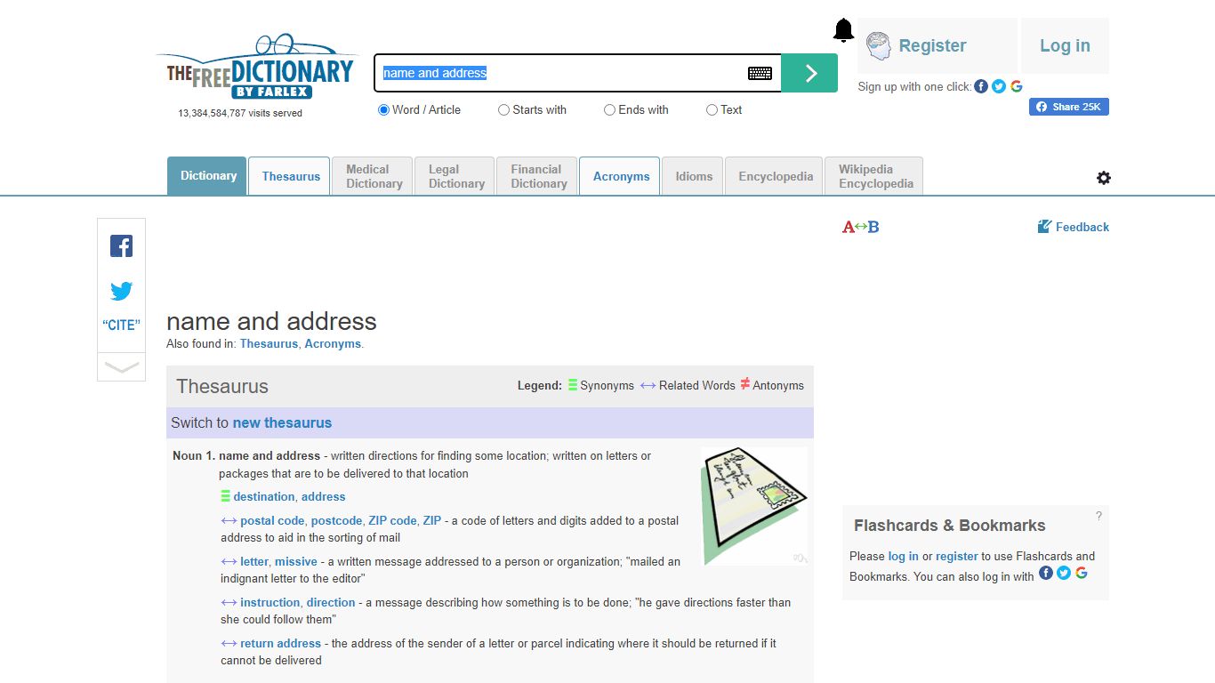 Name and address - The Free Dictionary